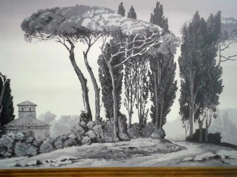 Peintre en extérieur marais poitevin tableau d'après nature chevalet